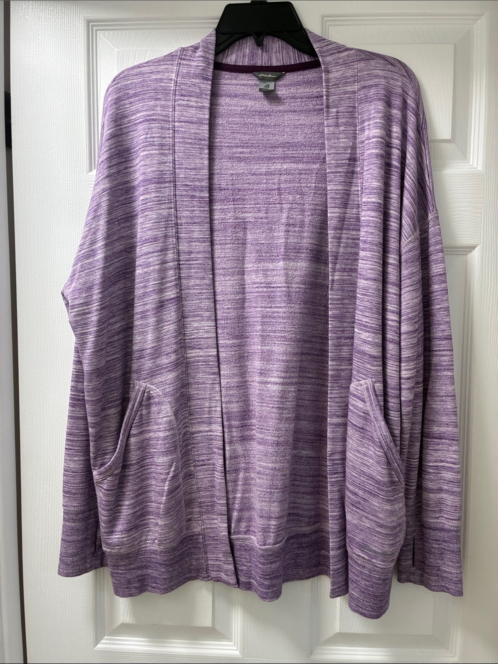 Eddie Bauer Lavender Open-Front Lightweight Cardigan